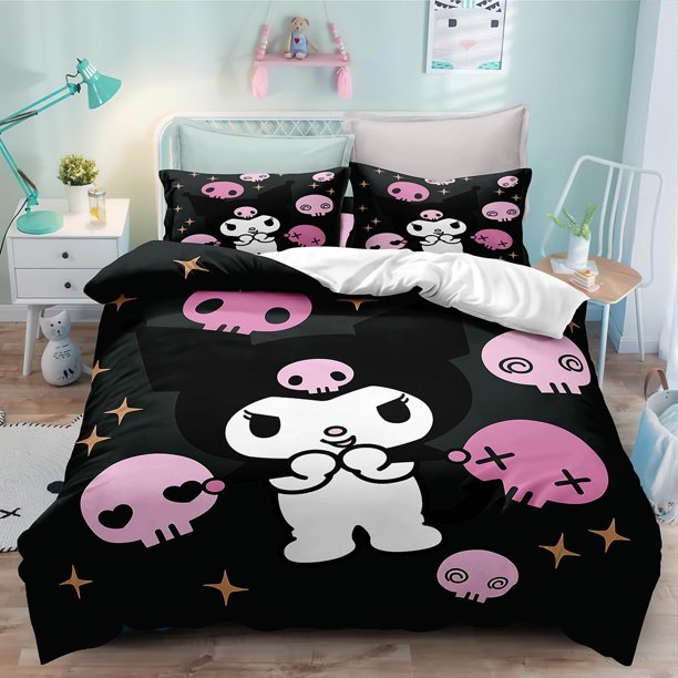 Sanrio Kuromi Bedding Set Cinnamoroll Quilt Duvet Cover Pillowcase Kids Bed Comfortable Bed Set Bed Sheets