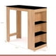 thumbnail image 4 of Mesa de cocina organizadora alta color madera con cubierta negra, 4 of 4