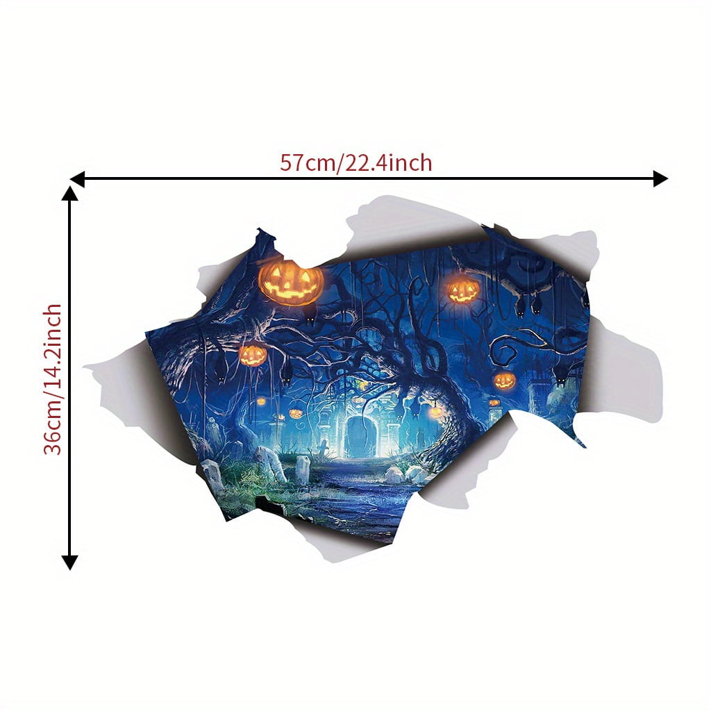Creative 3D Halloween Stickers, Broken Window Halloween Wall Stickers ...
