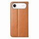 thumbnail image 1 of Funda tipo cartera para iPhone 17 Air de piel con cierre magnético, ranuras para tarjetas y correa para la muñeca Marrón, 1 of 6