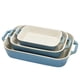 thumbnail image 1 of Juego de bandejas para hornear STAUB de cerámica rectangular, 3 piezas, turquesa rústica, 1 of 4