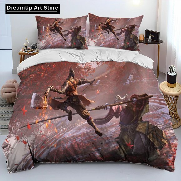 FashionS-Sekiro Bedding Set Boys Girls Duvet Cover Pillowcase Bed Adult Bedroom