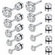 thumbnail image 1 of HOPPLY - Juego de 5 pares de pendientes de titanio con cierre de rosca para mujeres y niñas, acero quirúrgico hipoalergénico, circonita cúbica 5A, 20 g, piercing para hélix, cartílago, orejas sensible, 1 of 7