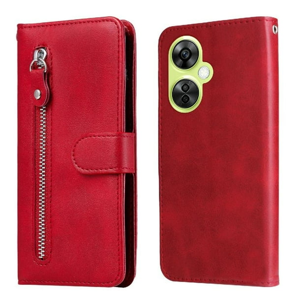Funda con Cremallera para OnePlus Nord N30, Carcasa Cartera de Cuero PU con Soporte y Tarjetero