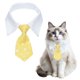 thumbnail image 1 of Collar de perro con pajarita Uxcell, lindo esmoquin con pajarita y collar blanco ajustable hecho a mano para mascotas formales, corbata para gatos (amarillo, S), para cachorros medianos/ gatitos boda, 1 of 7
