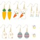 thumbnail image 1 of 6 pares de pendientes de Pascua para mujer, bonitos pendientes de conejo de zanahoria, pendientes colgantes de huevo de colores, pendientes de esmalte, pendientes colgantes de primavera para fiestas,, 1 of 6