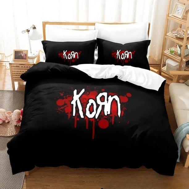 Korn Rock Band Bedding Set Duvet Cover Bed Set Quilt Cover Pillowcase Comforter king Queen Size Boys Adult Bedding SetBed Sheets