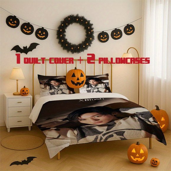 3pcs Ren Umei Style Soft Printed 3pcs Bedding Set Polyester Fabric Decorative & Warm