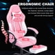thumbnail image 1 of Ergonomic Video Gamer Chairs,Computer Gaming Chairs with Massage Lumbar Support and footrest,Racing Style Computer Chair Adjustable Headrest for Adults,Pink White, 1 of 3