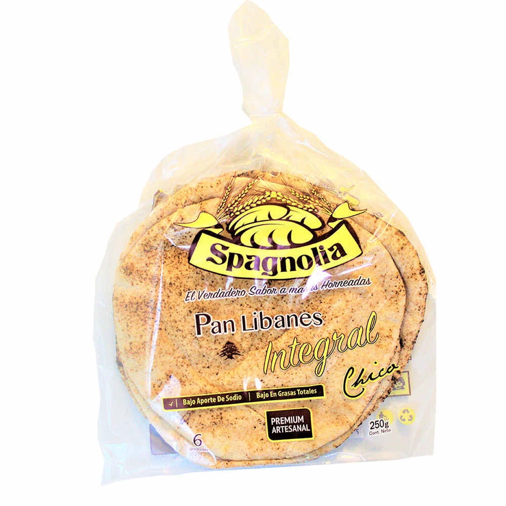 Pan Libanes Integral 6 Un 250 g Spagnolia