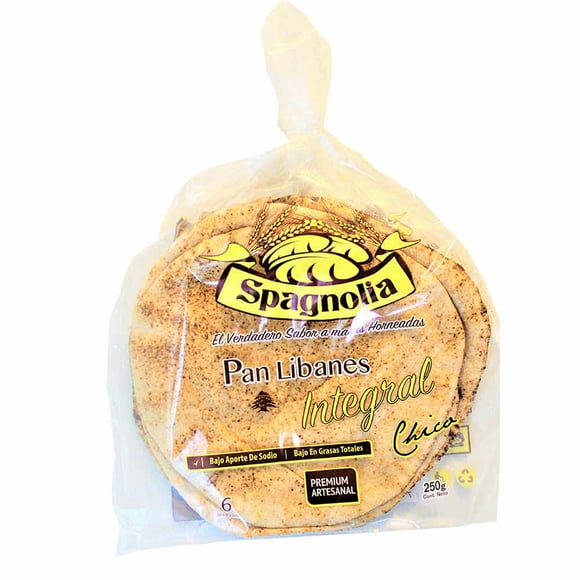 Pan Libanes Integral 6 Un, 250 g