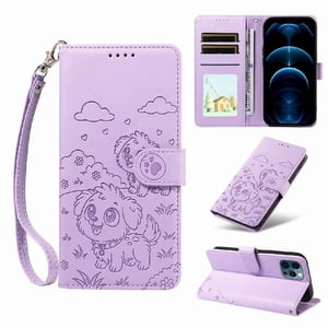 Funda Billetera Foxdock Compatible Con Iphone 13 Pro, Diseño Perrito Tierno, Ranuras Para Tarjetas Y Soporte Plegable