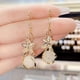 thumbnail image 2 of Temperament All-match Flower Drop Earrings Inlaid Synthetic Gems, 2 of 3