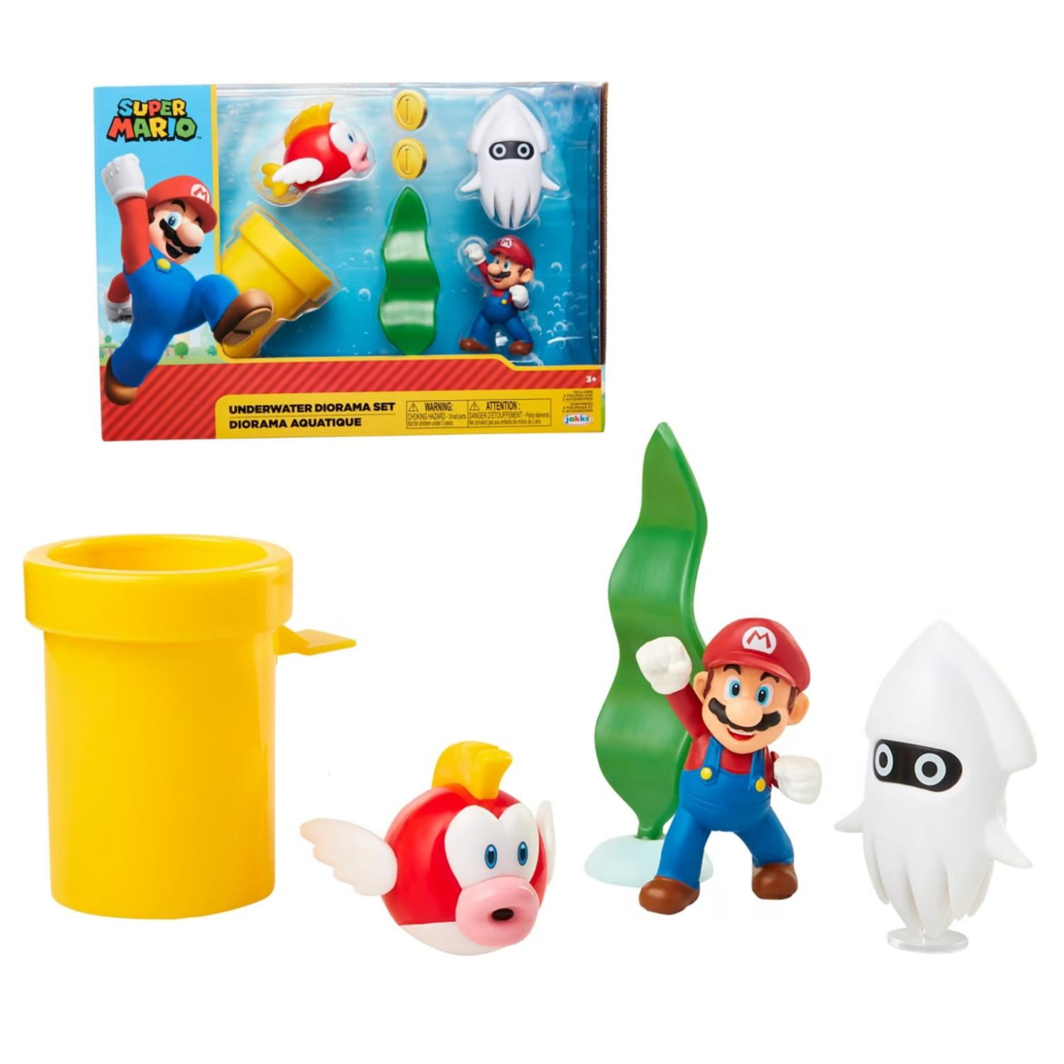 Genérico - Juguete Set Super Mario Escena Bajo Agua 6cm Nintendo