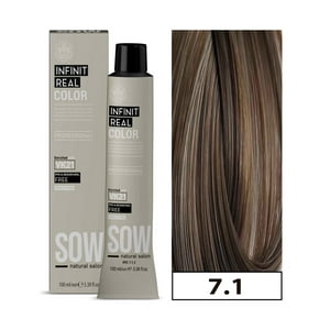 Sow - Tintura Permanente Bajo Amoniaco 7.1 Rubio Ceniza100Ml + Oxidante