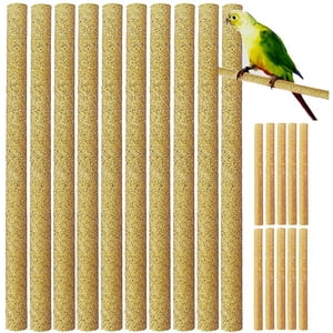 Birheatry - Fundas De Percha De Arena Para Pájaros, 12 Unidades, Madera Natural