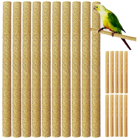 Birheatry - Fundas De Percha De Arena Para Pájaros, 12 Unidades, Madera Natural