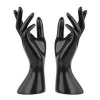 Magideal - 2 Uds Maniquí Femenino Mano Joyería Soporte De Exhibición Anillos Soporte Exhibición Mano Modelo Decoración Para Guante Brazalete Encimera Accesorios Negro