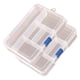 thumbnail image 1 of Caja de almacenamiento de plástico transparente de 5 celdas con botón deslizante, caja para guardar joyas, artículos de papelería, 1 of 5