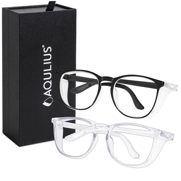 Gafas de seguridad Aqulius Stylish resistentes a los arañazos, paquete de 2