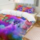 thumbnail image 3 of 3 Piece Bedding SetColorful smoke Inside OutComforter Set for Kids Boys Teen Tween 3D Lightweight Microfiber Bedding Sets, 3 of 5