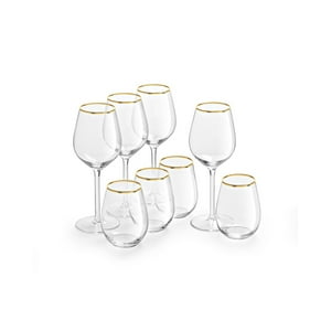 Royal Leerdam - Set 4 Copas Y 4 Vasos Borde Dorado Skylen