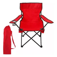 Max - Silla Plegable Portátil Para Camping Playa + Bolsa Rojo