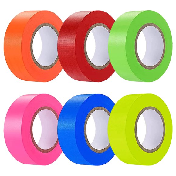 Cinta de Señalización YLTOLOO Pack de 6 de 2 cm x 183 m (colores surtidos)