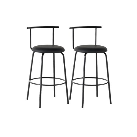 Habita2 Chile - Pack 2 Taburete Acolchado Round 73Cm Negro