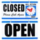 thumbnail image 1 of Closed Sign for Business, Double-Sided with Clock, Will Return, 1 of 3