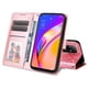 thumbnail image 3 of Funda tipo cartera FOXDOCK para OPPO A94 5G , diseño girasol en relieve, cuero PU, cierre magnético, soporte y tarjetero, 3 of 5