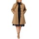 thumbnail image 2 of Abrigo de talla grande para mujer Agnes Orinda, sólido, de un solo pecho, largo, para otoño e invierno, con bolsillos, 1X Camel, 2 of 6