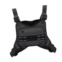 Magideal - Riñonera De Pecho Para Actividades Al Aire Libre, Bolsa De Neopreno Impermeable, Bolsa De Viaje, Chaleco Táctico, Mochila Para Correr, Pescar Y Practi Negro
