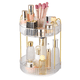 thumbnail image 1 of Organizador de maquillaje giratorio de 360°, organizador de tocador de baño de alta capacidad, almacenamiento giratorio de 2 niveles para el cuidado de la piel., 1 of 7