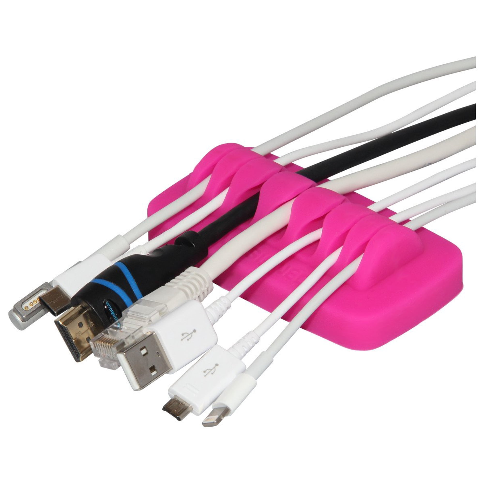 Organizador De Cables Envisioned, Compacto, De Silicona Pesada, Color Rosa
