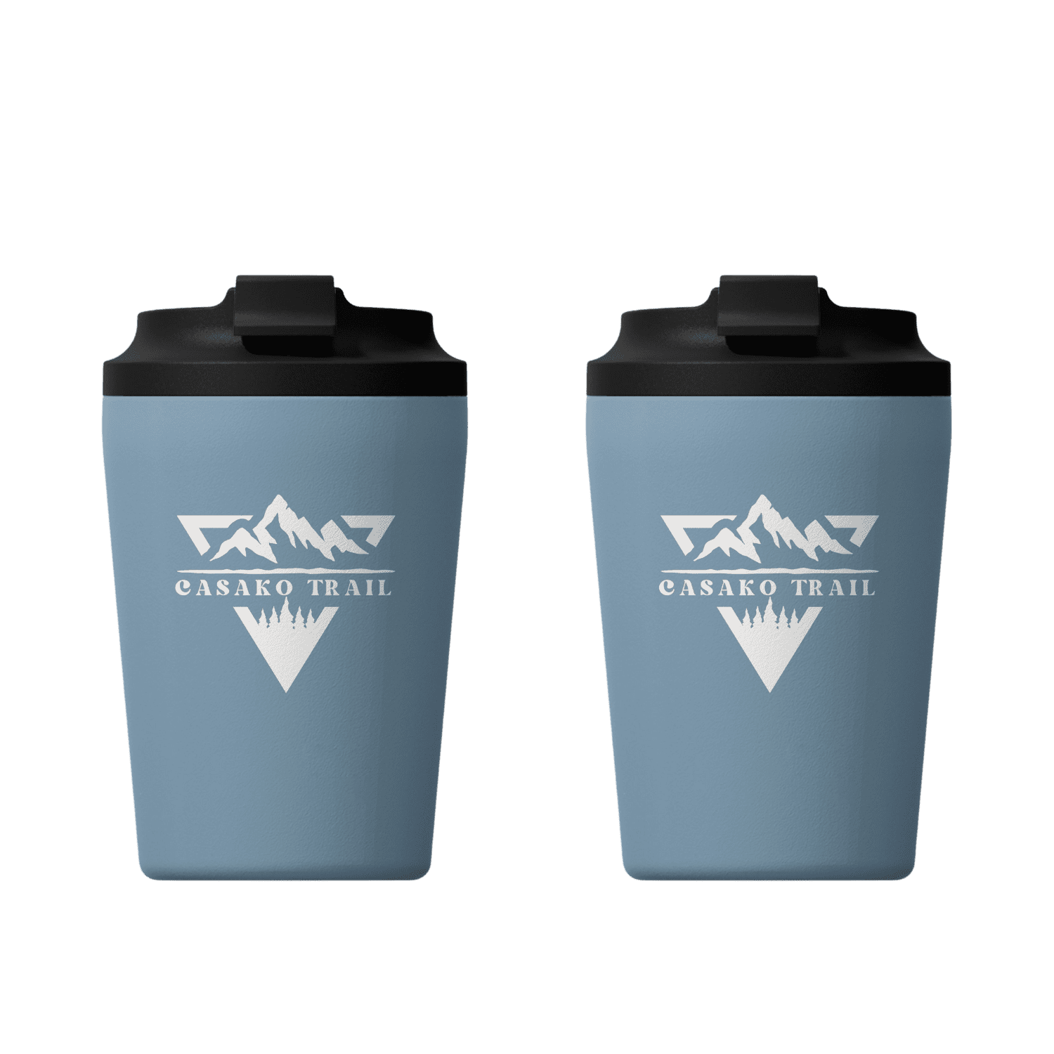 Casako Trail - Mug Térmico 350 Ml Set De 2 Para Café Flipseal Acero Inoxidable Azul Carbon