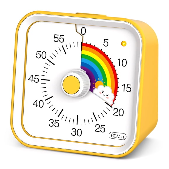 Temporizador visual InfoKid para niños con pausa de 60 minutos en amarillo arcoíris