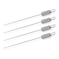 Genérico - Set 4 Anticuchos 46 Cm Acero Inoxidable Cocina