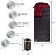 thumbnail image 2 of Saco de dormir Wakeman XL 3-Season 32F Comfort para adulto negro, 2 of 9
