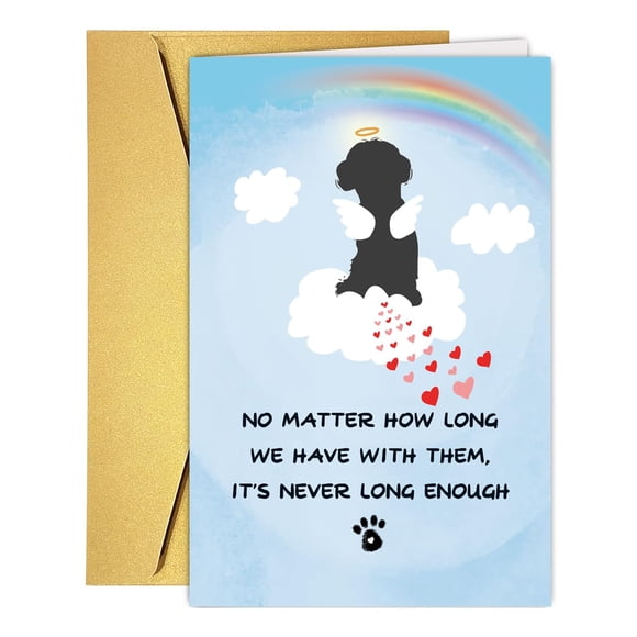 Tarjeta de condolencias Colinhelin Dog Loss con diseño de Rainbow Bridge