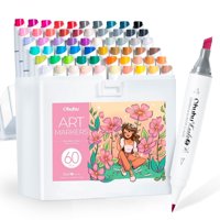 Ohuhu 60 Marcadores Base Alcohol Mini Pincel Y Biselada Fina