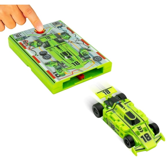Coche de Carreras de Cartas FLAT 2 FAST Original Speed en Verde Neón
