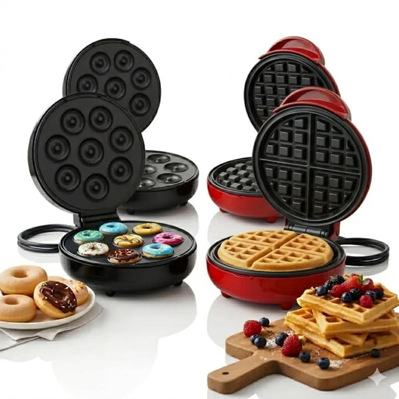 Dulce Hogar Mini Donas Y Wafflera Redonda Mayorista Pack X2 Combos FIGOIMPORT