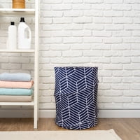 Cesto Para Ropa Plegable Nautica Home 42X55Cm Azul-Blanco