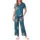 thumbnail image 1 of INSPIRE CHIC Conjunto de Pijama de Satén para Mujeres Regreso a Clases, Top de Manga Corta de Seda Floral y Pantalones 2 Piezas Pijamas S Azul Brillante, 1 of 6