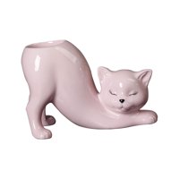 Magideal - Maceta Con Cola De Gato, Maceta Para Plantas, Artesanías De Cerámica, Jarrón De Simulación Creativo, Maceta Para Patio, Decoración Del Hogar, Interior Rosa