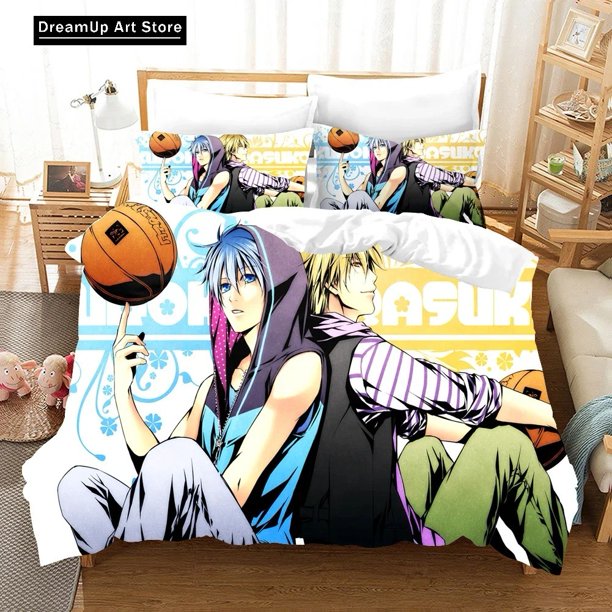 Fashion Kurokos BasketballBedding Set Boys Girls Duvet Cover Pillowcase Bed Adult Bedroom