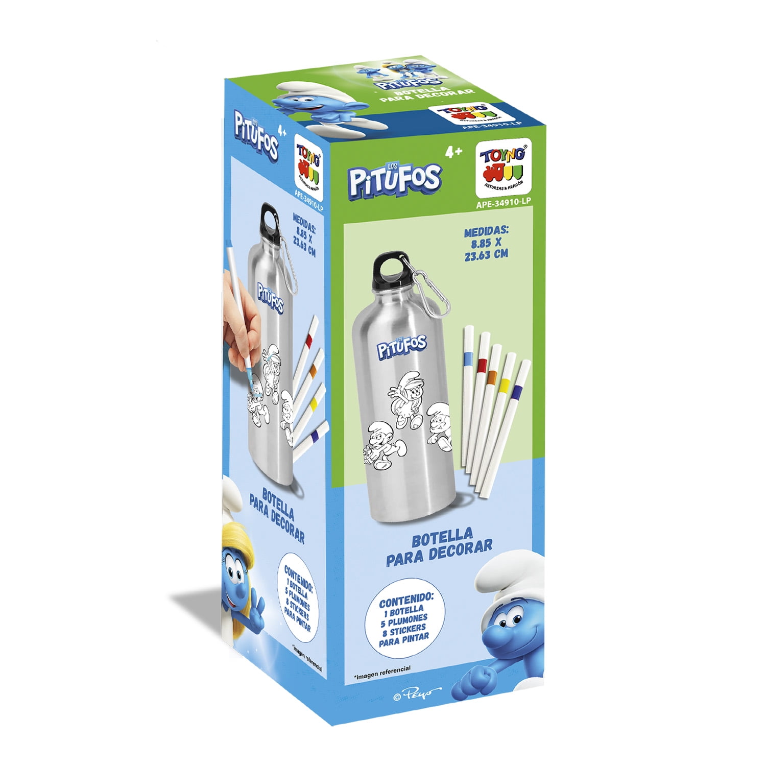 Toyng - Botella Para Decorar - Pitufos