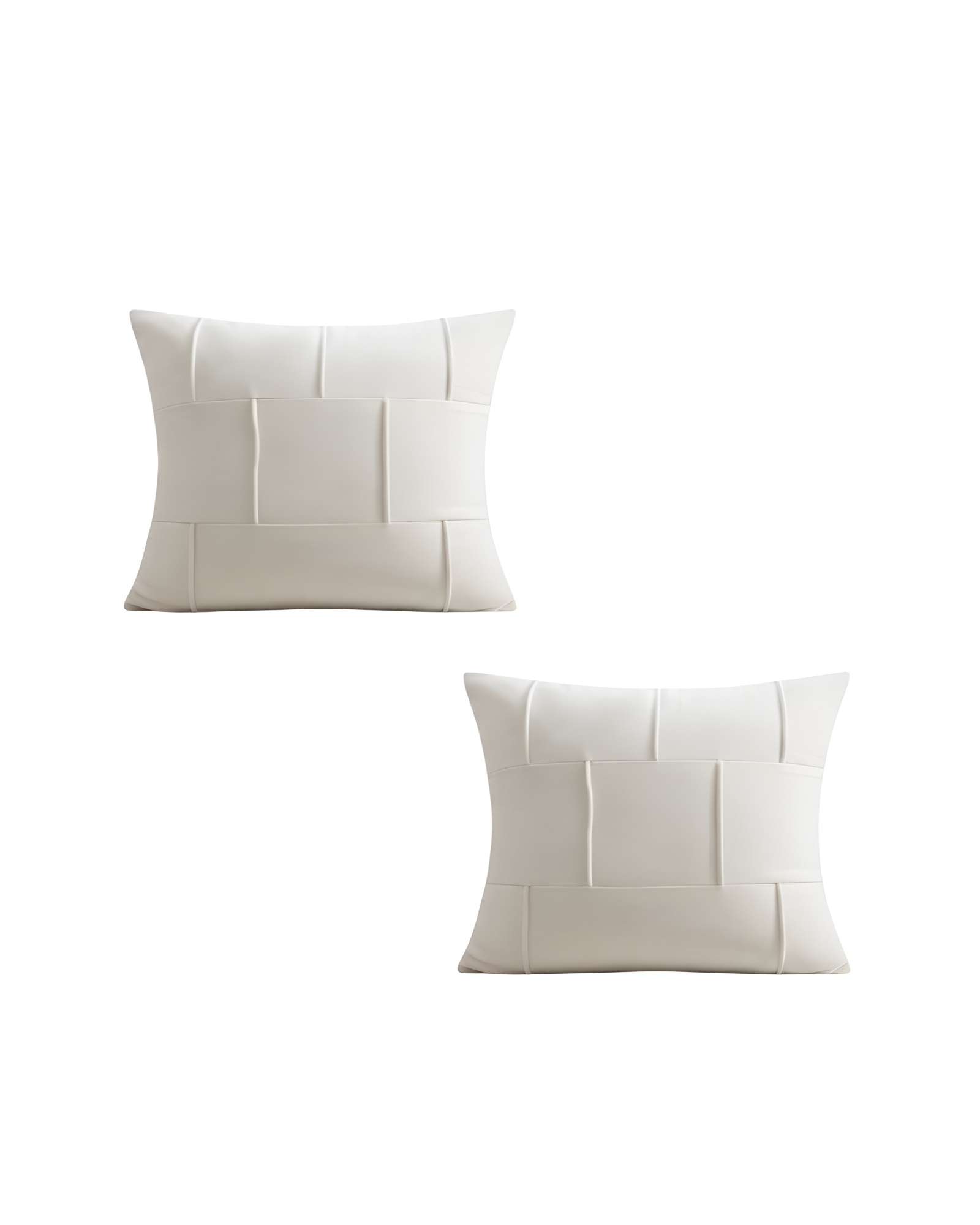 Genérico - Set De 2 Fundas De Cojin Plisada 45X45 Blanco