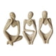 thumbnail image 2 of Figurita De Pensador Abstracto De Resina, Adorno De Mesa Para Hoteles, Chimenea, Marrón, 3 Piezas, 2 of 6